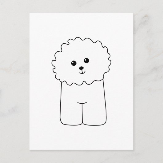 Bichon Frise、かわいい犬。 ポストカード (正面)
