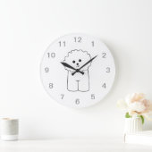 Bichon Frise、かわいい犬。 ラージ壁時計 (ホーム)