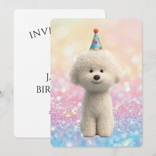 Bichon Frise 招待状 (正面/裏面)