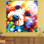 Bichon Frise - 40x40キャンバス印刷 キャンバスプリント (インサイチュ (リビング))