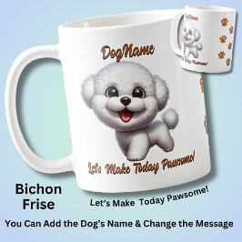 Bichon Frise, Add Dog's Name, Change文字 コーヒーマグカップ