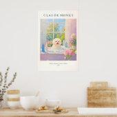 Bichon Frise Art Print Monet Style French Bathroom ポスター (キッチン)