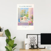 Bichon Frise Art Print Monet Style French Bathroom ポスター (ホームオフィス)