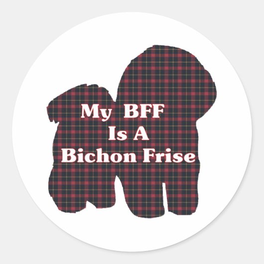 Bichon Frise BFFステッカー ラウンドシール (正面)