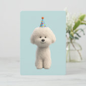 Bichon Frise Birthday Party 招待状 (スタンド正面)