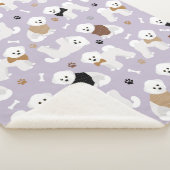 Bichon Frise Bones and Paws Purple シェルパブランケット (3/4)