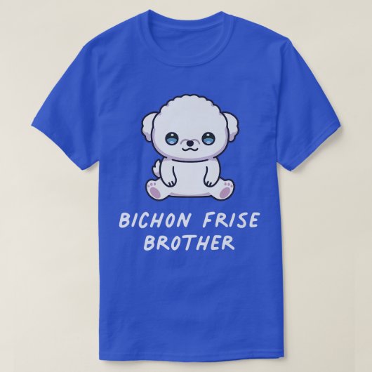 Bichon Frise Brotherかわいいアニメ犬の恋人オーナー Tシャツ (デザイン正面)