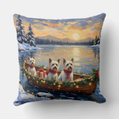 Bichon Frise Christmas Boat Holiday クッション (裏面)