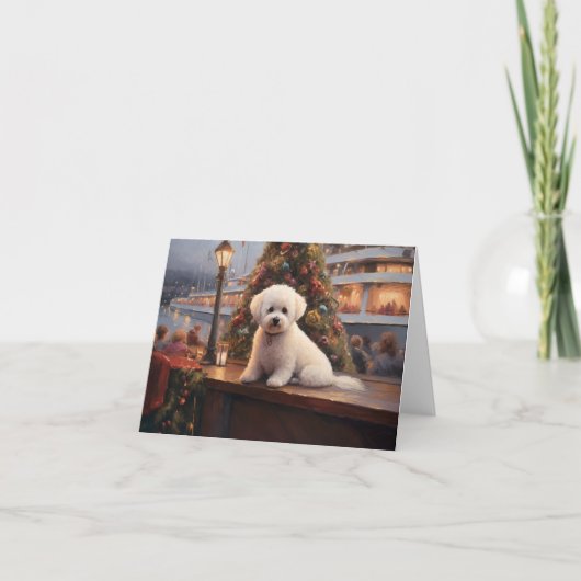 Bichon Frise Christmas Cruise: Pawsome Holiday カード (正面)