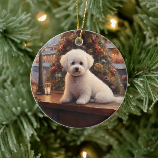 Bichon Frise Christmas Cruise: Pawsome Holiday セラミックオーナメント (ツリー)