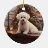 Bichon Frise Christmas Cruise: Pawsome Holiday セラミックオーナメント (裏面)