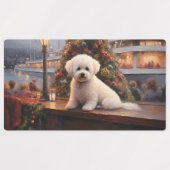 Bichon Frise Christmas Cruise: Pawsome Holiday ラベル (デザイン1)