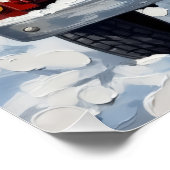 Bichon Frise Christmas Red Truck Holiday ポスター (コーナー)