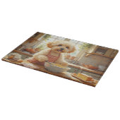 Bichon Frise Cooking in Kitchen カッティングボード (角)