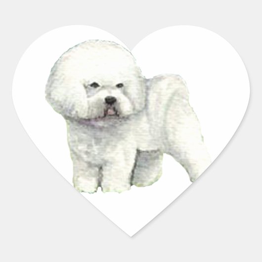 Bichon Frise Dog Artハートシール ハートシール (正面)