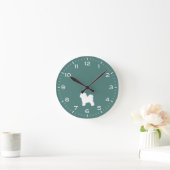 Bichon Frise Dog Bred Silhouette Round Clock ラウンド壁時計 (ホーム)