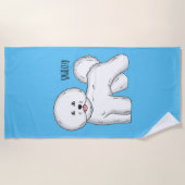 Bichon frise dog cartoon illustration  ビーチタオル (正面)
