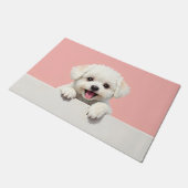 Bichon Frise Dog Doormat Art ドアマット (アングル)