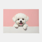 Bichon Frise Dog Doormat Art ドアマット (正面)