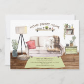 Bichon Frise Dog Moving Announcement 招待状 (正面)