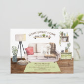 Bichon Frise Dog Moving Announcement 招待状 (スタンド正面)