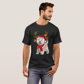 Bichon Frise Dog Reindeer Santa Christmas おもしろい An Tシャツ (正面フル)