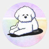 Bichon Frise Dog Stickers ラウンドシール (正面)