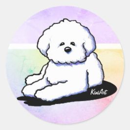 Bichon Frise Dog Stickers ラウンドシール