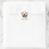 Bichon Frise Dog Thank You ラウンドシール (バッグ)