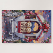 Bichon Frise Dog Valentine's Day ジグソーパズル (横)