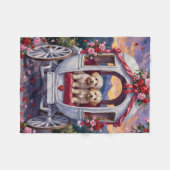 Bichon Frise Dog Valentine's Day フリースブランケット (正面(横))