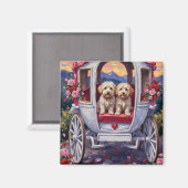 Bichon Frise Dog Valentine's Day マグネット (正面/裏面)