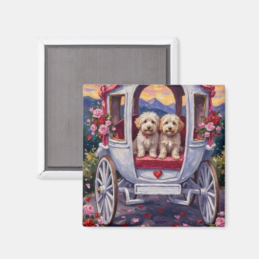 Bichon Frise Dog Valentine's Day マグネット (正面/裏面)