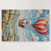 Bichon Frise Dog Valentine's Day Heart Balloon ジグソーパズル (横)