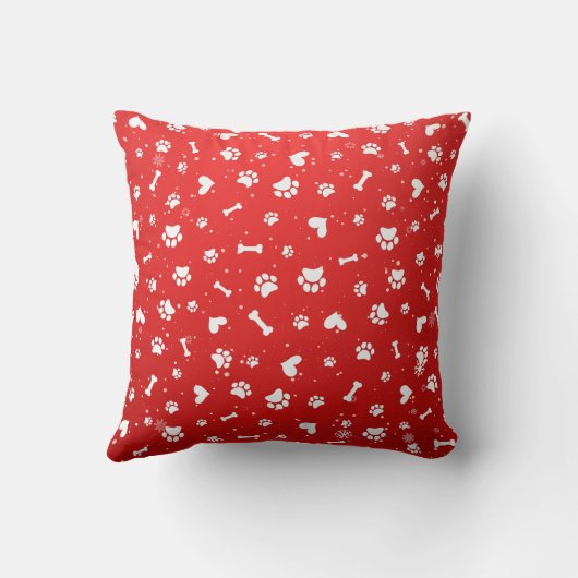 Bichon Frise Dog Wrapped In Christmas Light クッション (裏面)