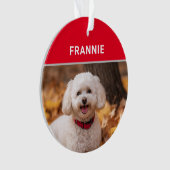 Bichon Frise Dog's Name and Photo Christmas オーナメント (正面)
