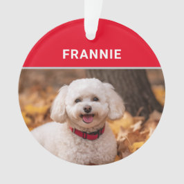 Bichon Frise Dog's Name and Photo Christmas オーナメント