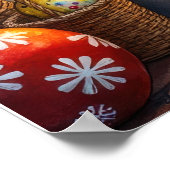 Bichon Frise Fireplace with Christmas Lights ポスター (角)