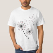 Bichon Frise Flower Fly Dandelion Funny Dog Lover  Tシャツ (正面)