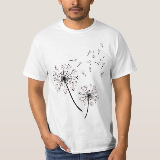 Bichon Frise Flower Fly Dandelion Funny Dog Lover Tシャツ (正面)
