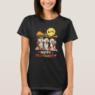 Bichon Frise Happy Hallothanksmas Halloween Thanks Tシャツ