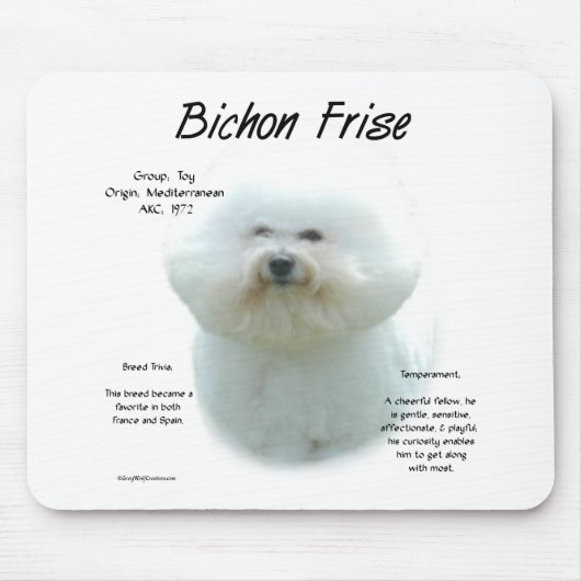 Bichon Frise History; All About Bichon Frise マウスパッド (正面)
