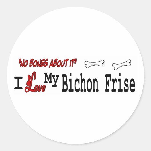 Bichon Frise (I Love)ステッカー ラウンドシール (正面)
