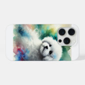 Bichon Frise in Nature 170924AREF105 - Watercolor iPhoneケース (裏面横)