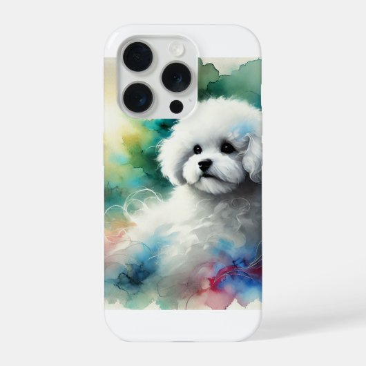 Bichon Frise in Nature 170924AREF105 - Watercolor iPhoneケース (裏面)