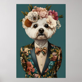 Bichon Frise In Suit Poster, Bichon Frise ポスター