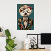 Bichon Frise In Suit Poster, Bichon Frise ポスター (ホームオフィス)
