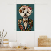 Bichon Frise In Suit Poster, Bichon Frise ポスター (キッチン)