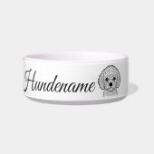 Bichon Frise Line Art personalized bowl ボウル (正面)