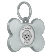 Bichon Frise Line Art Personalized Tag ペットネームタグ (正面左)